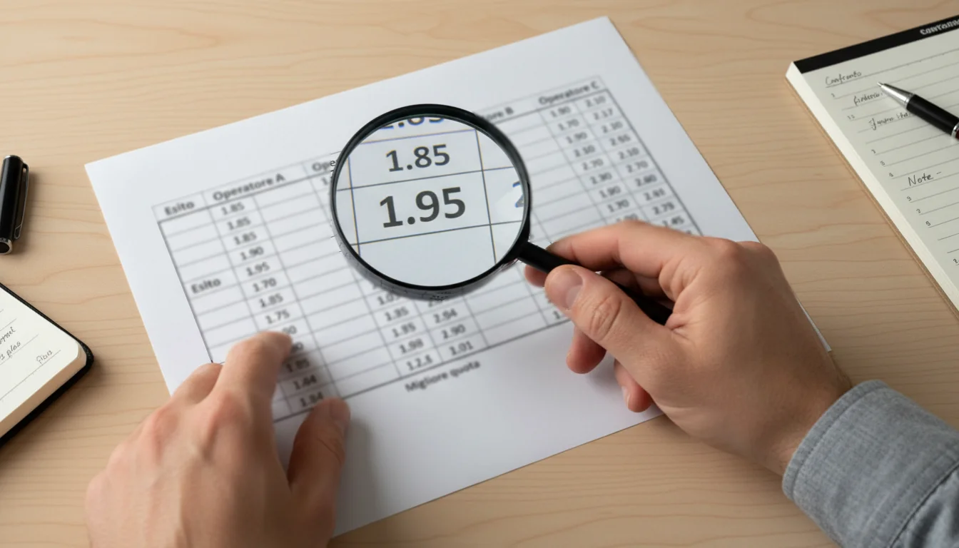 Confronto quote scommesse tra diversi bookmaker